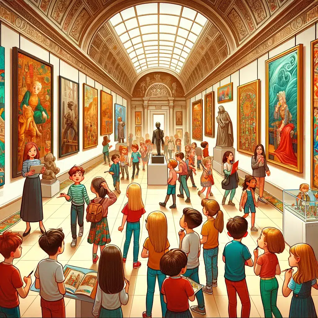 Louyou image d'un musé d'art avec des enfants