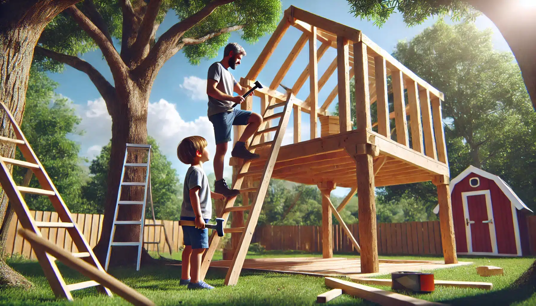 Louyou-Construction-cabane-enfant-papa